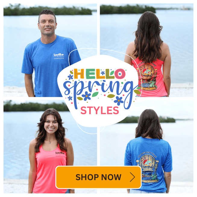 Hello Spring Styles! Shop SandBar Tiki & Grille T-Shirts and Tanks now
